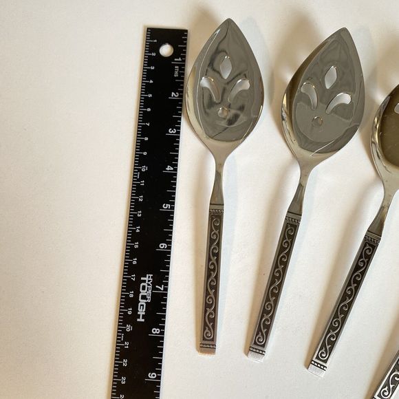 Oneida Ltd 1881 Rogers Stainless Pie Server Spanish Court Black Textured (6) Pcs - Picture 6 of 7